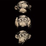 Three monkeys acting out hear no evil, speak no evil, see no evil